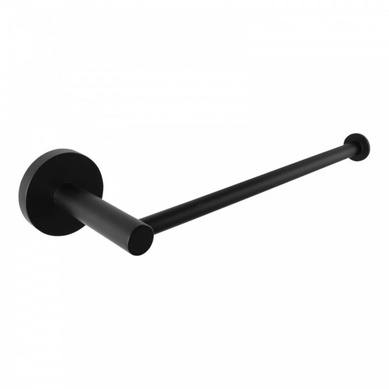 Euro Pin Lever Round Black Hand Towel Holder Stainless Steel Wall Mounted